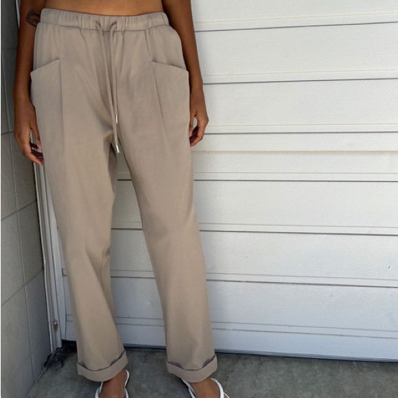 OAK + FORT Textured Cotton Pants - Picture 2 of 5